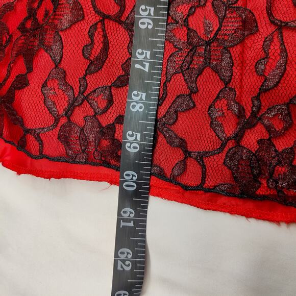 Handmade Vintage Gothic Red Black Velvet Lace Maxi Victorian Maxi Dress Small - Picture 10 of 11